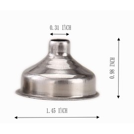 12 Pcs Stainless Steel Mini Funnels 1.25 Inch for Miniature Bottles, Essential Oil Bottles, Amber Bottles, Flasks, DIY Lipbalms, Cooking Spices Liquids, Homemade Make-Up Fillers (12 Pack)