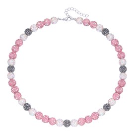 Ice Collection Necklace - Bling Necklace - Baseball Bling Necklace - Athlete Necklace Inspired Jewelry for Competitive Athletes, Stylish Sports Accessory (Shine Pink/Grey/White)