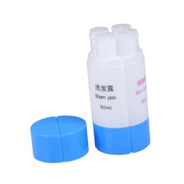 Healeved Travel Toiletry Kit 4 Pack Leakproof Shampoo Bottles 60ml Pp Plastic Set for Haircare Lotion Soap Blue