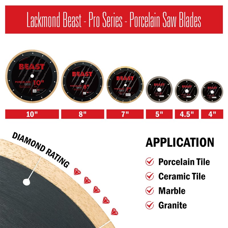 Lackmond Beast Pro Porcelain Saw Blade - 5" Hard Tile