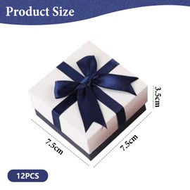 Bicuces 12 Pcs Gift Boxes Small Gift Box Jewelry Gift Box White Jewellery Gift Box with Lids Ring Earring Box Square Necklace Gift Box Bracelet Cardboard Box for Anniversaries, Weddings, Birthday