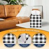 Tissue Box Cover Square, Black Grey White Buffalo Plaid Checkered