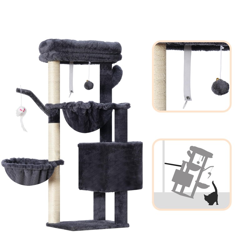 Heybly Cat Tree, 39.4 Inches Tower Condo with Scratching Post,