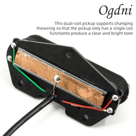 Ogdni Dual Rail Humbucker Pickup Bridge Pickup for Tele Style Electric Guitar Replacement Parts