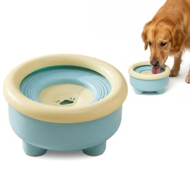 No-Spill Pet Water Bowl with Floating Disk, 1.5L/51oz Large Capacity Dog Water Bowls Slow Water Feeder for Messy Drinkers, No-Slip Dog Slow Drinking Water Dispenser Anti Splash for Dogs and Cats