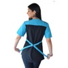 Ladybird Blue Rhinestone Zipper Color Block Jacket for Pet Groomers