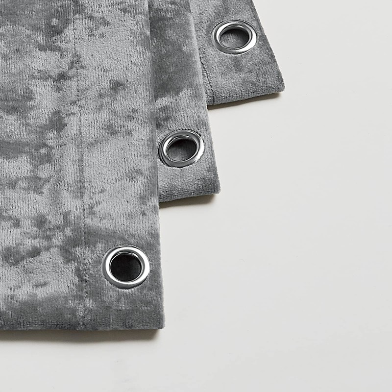 Fredsure Distressed Velvet Shower Curtain Set, 13 Pieces Grey Including