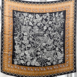 Myneiyi XL 43 Inch Extra Large Square Scarf Fashion Scarves Silk Feeling Hair Scarf Wrapping Scarfs Night Sleeping Headscarf, Ba1017, Free size