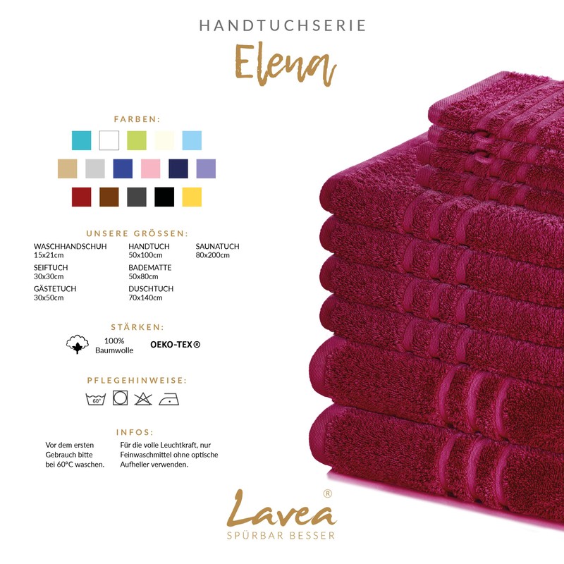 Lavea Elena Terry Towel Set of 10 Flannel 30 x