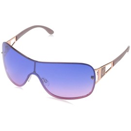 Rocawear womens R3281 Stylish UV Protective Metal Shield Sunglasses Gifts for Women with Flair 80 mm, Rose Gold & Nude, mm US