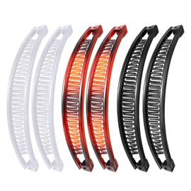 Banana Clip Clincher Combs，6 Pcs Banana Combs Fishtail Fish Hair Lady Fish Shape Ponytail Banana Clip Girls Long Women Clamp Accessory for People with Less Hair