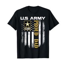 Vintage U.S. Army Proud Dad With American Flag Gift T-Shirt