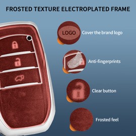 TANGSEN Smart Key Fob Case Cover Compatible with Toyota Alphard HILUX PREVIA RAV4 VELLFIRE 2 3 4 5 6 Button Keyless Entry Remote TPU Transparency Frosted Key Shell