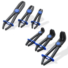 Acymner 6PCS Hose Clamp Pliers Set, Versatile Hose Pinch Off Pliers, Line Clamp Pliers Set Straight & 90°Angled for Flexible Hoses, Brake Hoses, Fuel Lines (6PCS Straight & 90°Angled)