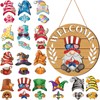 Qunclay Interchangeable Wooden Gnome Decor Holiday Seasonal Gnome Decorations with