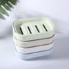 4pcs Plastic Soap Drain Dish,Double-Layer Soap Holder Bathroom Soap Case