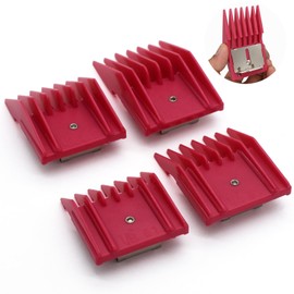 4 Pieces Professional A5 Style Hair Clipper Attachment Guard Guide Cutting Combs Set 76926-900, 1/8", 1/4", 3/8", 1/2", Compatible with Oster Classic 76 A5 Andis AG BG Wahl KM Pet Groomers (Magenta)