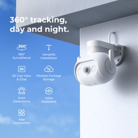 IMILAB EC5 Wired Security Camera Outdoor: 2K WiFi Camera with Spotlight, 360° PTZ Surveillance, Color Night Vision, Auto Deterrence, Weatherproof, 7/24 Local Recording, No Monthly Fee