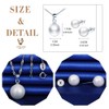 CPSLOVE Sterling Silver Women's Pearl Jewellery Set, Colour Pearl Necklace