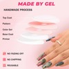 Sethexy Handmade Pink Gradient False Nails Acrylic Shiny Simple False