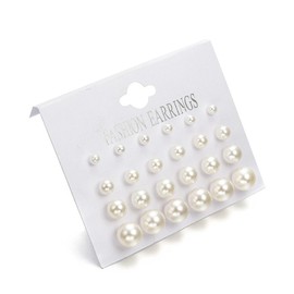 ZAHSY Pearl Stud Earrings Set for Women Wedding Bridal Earring Pearl Earrings Studs Set 12 Pairs Simulated Pearl Earrings Stud for Birthday Christmas Gifts for Women