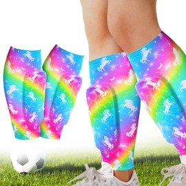 Soccer Shin Guards Shin Pads for Kids Girls, Calf Compression Sleeve with Honeycomb Pads for 2-7 Years, Lightweight