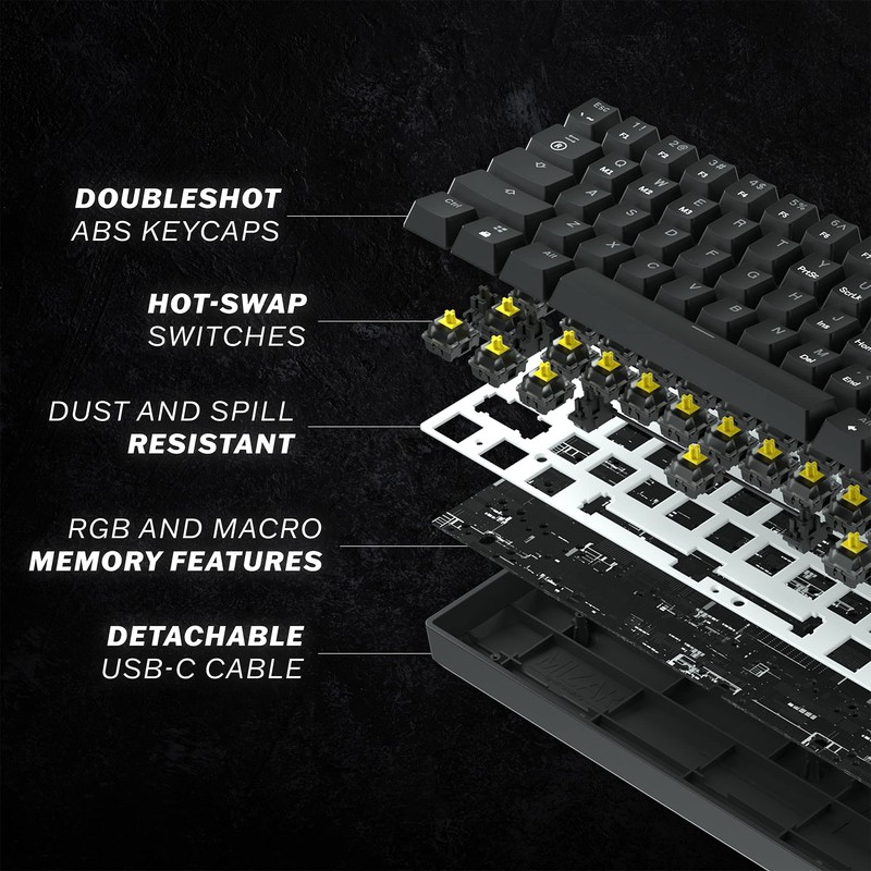 HK GAMING GK61s Mechanical Gaming Keyboard - 61 Keys Multi