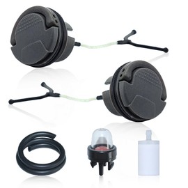 Hyceker Fuel Cap Oil Caps Kit for Husqvarna 130 135 435 440 445 450 455 460 Rancher 550XP 545 562XP 565 572XP 592XP Chainsaw Parts with Gas Fuel Filter Line and Primer Bulb 522620001 522620003