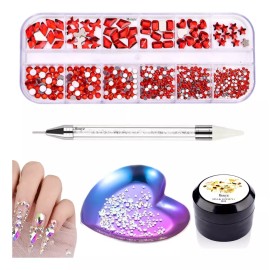Mouyic Cristales Piedras Para Uñas + Katana+ Bandeja + Pegamento Uv