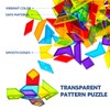 Pairez Toys Transparent Pattern Blocks, 126 Pcs Geometric Shapes Blocks,