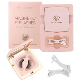 Magnetic Eyelashes, Reusable Dual Magnetic Lashes without Eyeliner, Natural Look Magnetic Eyelashes with Applicator, Soft Magnets False Eyelashes, Easy to Wear, No Glue & No Makeup Remover