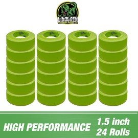 DINOGREN Painters Tape for Car Paint, High Performance Masking Tape, Masking Tape for Automotive Paint, Heat Resistant, Water Resistant, Multi-Purpose Masking Tape Green 1.5 in x 60 yd (24 Rolls)