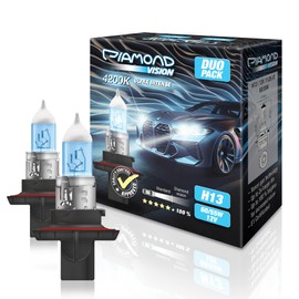 Diamond Vision 2x H13 12V 55W | 4200K extra bright| Halogen car headlights | Extremely durable | Replacement bulbs for automotive
