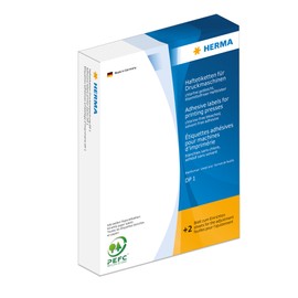 HERMA 3150 Haftetiketten für Druckmaschinen, 5000 Stück, 50 x 50 mm, Blattformat 168 x 120 mm, DP1, selbstklebend, mit Greifer- und Anlagerand, matt, blanko Papier Klebeetiketten Aufkleber, weiß