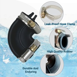UpgradeWD24X33918 Dishwasher Elbow Hose For GE ，Compatibility WD19x25700 WD19X25460 Dishwashers,Sump Pump Discharge Hose Kit (Includes Two Dishwasher Hose Clamp）