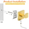 Yuanan 6 PCS Brushed Gold Towel Hook, 2 Inch Square