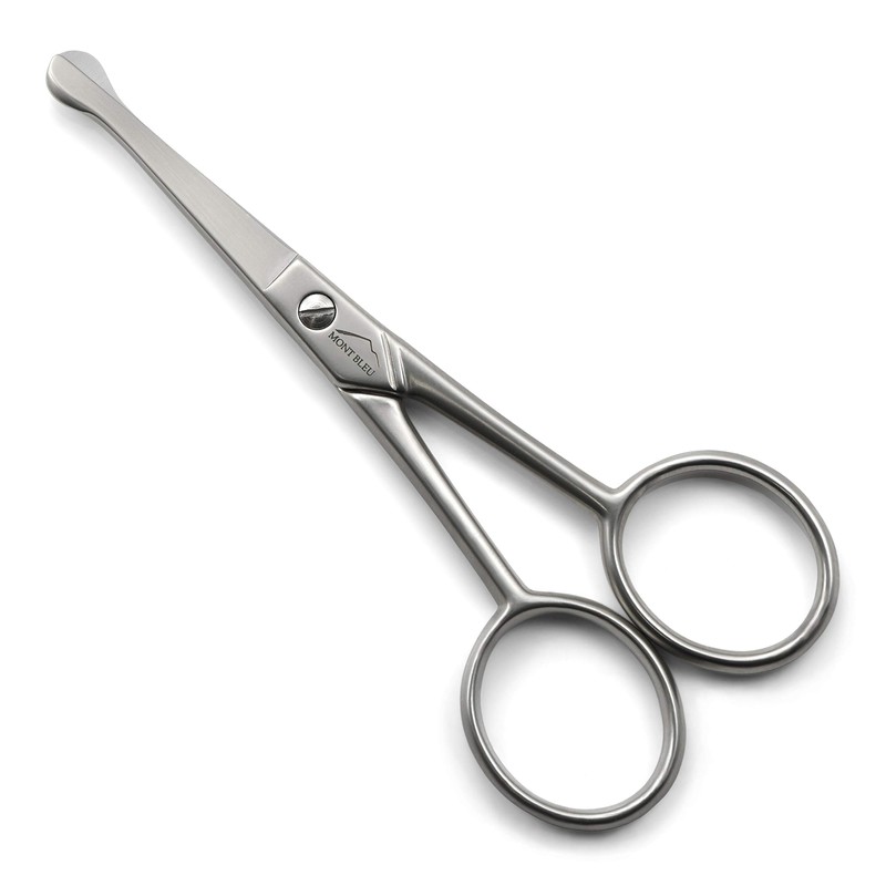 Mont Bleu Ear & Nose Hair Scissors, Straight Blades, Carbon