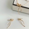 Silver 925 18K knotted ribbon earrings silver pink gold /