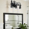 MLGB Rustic Farmhouse Bathroom Vanity Light, 3-Light Deer & Forest