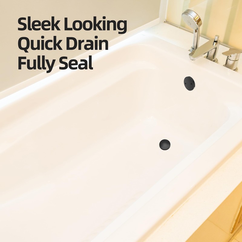 Sogmeter Matte Black Tub Drain Kit with Hair Catcher, Premium