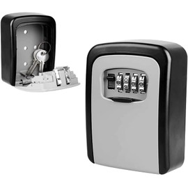 Timotech Candado de combinación empotrable con caja de seguridad | Lock de combinación con espacio para guardar llaves | Seguro de 4 dígitos para seguridad del hogar y cocina