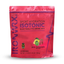 IRONWRX Isotonic Drink Mix | Electrolyte Powder for Sport Hydration Support | Pink Lemonade | 20 SERVINGS
