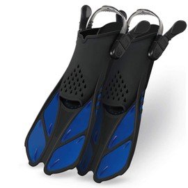 Greatever Snorkel Fins Adjustable Buckles Open Heel Swim Flippers Travel Size Short Swim Fins for Snorkeling Diving Swimming Adult Men Womens