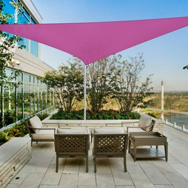 Yescom 1 Pack 22'x22'x22' Triangle Sun Shade Sail Fuchsia 97% UV Block Commercial Events Carpark Swimming Pool Camping Beach Picnic Playground Outdoor Building Canopy