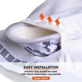 COOLOMG 2-Pack Boys Compression Briefs with Soft Athletic Cup - Youth Baseball Under Shorts White M