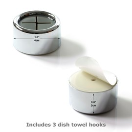 CLOKA Trash Bag Holder - Wall Mounted Bamboo Garbage Bag Organizer Dispenser Roll Under Sink Container for Kitchen - Complete with 3 Wall Mounted Dish Towel Hooks