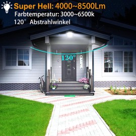 Meision LED Outdoor Spotlight 50 W, LED Headlight with Plug, Super Bright Aluminium Cool White LED Floodlight 6000 K IP66 Waterproof, LED Outdoor Spotlight with 3 m Cable for Yard, Garage, Garden,