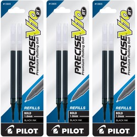 PILOT Precise V10 RT Ink Refills for Bold Retractable Pens, 1.0 mm, Black Ink, 3 Pack