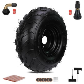 16x8-7 ATV Wheels Rim 16x8x7 Tubeless Tires Compatible with Taotao Coolster 110cc 125cc UTV Quad 4 Wheeler TrailMaster Massimo Roketa Go Kart Lawn Mower Off-Road Replacement Parts 3 Holes Rim