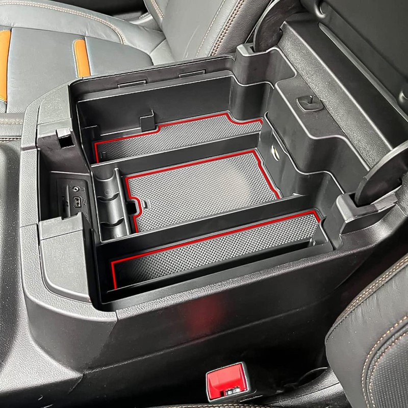 TACOBRO Center Console Organizer Compatible with 2020-2023 Silverado/Sierra 2500/3500HD/ 2019-2022